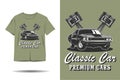Classic car premium cars silhouette t shirt design