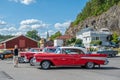 Classic car show in Valdemarsvik, Sweden Royalty Free Stock Photo