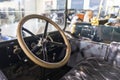 Classic Car Steering Wheel close up in Model T Ford Royalty Free Stock Photo