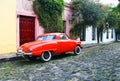 Classic car in a street of Colonia, Uruguay. Royalty Free Stock Photo