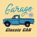 Classic car, vintage style. hand draw vector Royalty Free Stock Photo
