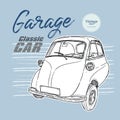 Classic car, vintage style. hand draw sketch vector Royalty Free Stock Photo