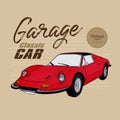 Classic car, vintage style. hand draw sketch vector Royalty Free Stock Photo