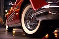 classic car wheels and shiny chrome rims Royalty Free Stock Photo