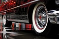classic car wheels and shiny chrome rims Royalty Free Stock Photo