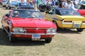 Classic cars driving on lawm Royalty Free Stock Photo