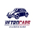 Classic cars logo design vector illustrations. Vintage Automotive with retro classic car logo Royalty Free Stock Photo