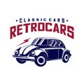 Classic cars logo design vector illustrations. Vintage Automotive with retro classic car logo Royalty Free Stock Photo