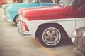 Classic cars in a row. Royalty Free Stock Photo