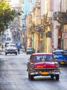 Classic cars in a street, Cuba