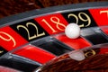 Classic casino roulette wheel with red sector eighteen 18 Royalty Free Stock Photo