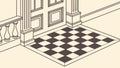 Classic Checkerboard Entrance Floor Isometric Vector, vector design Generative AI Royalty Free Stock Photo