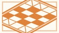 Classic checkerboard pattern in warm orange and cream, vector design Generative AI Royalty Free Stock Photo