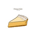 Classic Cheese Cake, hand draw vector