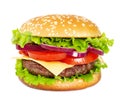 Classic cheeseburger isolated on white background Royalty Free Stock Photo