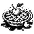 Classic Cherry Pie with Lattice Crust vector