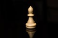 Classic Chess White Bishop on black board, isolated Royalty Free Stock Photo