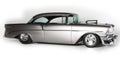 Classic 1956 Chevrolet Coup Car on White Background, Isolated. Vintage U.S. Car.