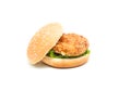 Classic Chicken Burger Isolated on whit background. Royalty Free Stock Photo
