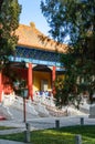 Classic Chinese buildings in the old style, well-kept square in front of the building