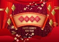 Classic Chinese new year background, vector illustration. Royalty Free Stock Photo