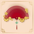 Classic Chinese new year background, vector illustration. Royalty Free Stock Photo