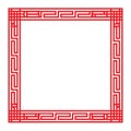 Classic Chinese red square frame