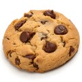 Delicious chocolate chip cookie isolated on white background Royalty Free Stock Photo