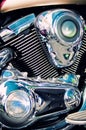 Classic chopper motorcycle engine Royalty Free Stock Photo