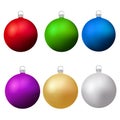 Classic christmas balls set. new year baubles design elements. Vector illustration Royalty Free Stock Photo