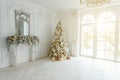 Classic christmas New Year decorated interior room