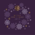 Classic Christmas snowflakes elegant card Royalty Free Stock Photo