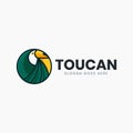 Classic circle green toucan logo template