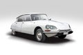 Classic Citroen DS side view isolated on white background