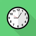 Classic clock icon, Five minutes past nine o`clock