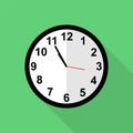 Classic clock icon, Five minutes to eleven o`clock. Royalty Free Stock Photo