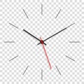 Classic clock image in realistic flat style, timer on on a transparent background. Business watch. Vector design