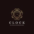 Classic clock logo vector template