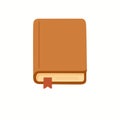 Classic Closed Brown Book with Bookmark Illustration Royalty Free Stock Photo