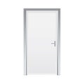 Classic closed door white. Interior concept. Stock image. Vector illustration