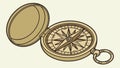 Classic Closed Pocket Compass Adventure Tool Vector Icon, vector design Generative AI Royalty Free Stock Photo