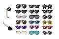 Classic Club Sunglasses, Beach Specs Clip Art Set