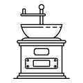 Classic coffee grinder icon, outline style