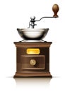 Classic coffee grinder in wooden case Royalty Free Stock Photo