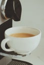 Classic coffee made with espresso machine at home Royalty Free Stock Photo