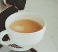 Classic coffee made with espresso machine at home Royalty Free Stock Photo