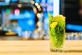 Classic cold cocktail mojito