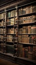 Classic collection Vintage law books grace old library bookshelves