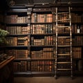 Classic collection Vintage law books grace old library bookshelves