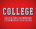 Classic college font vector
